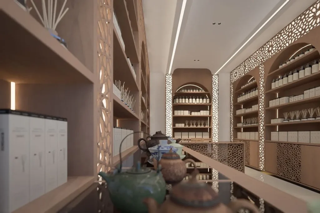 تصميم داخلي في محلات عطور مسقط