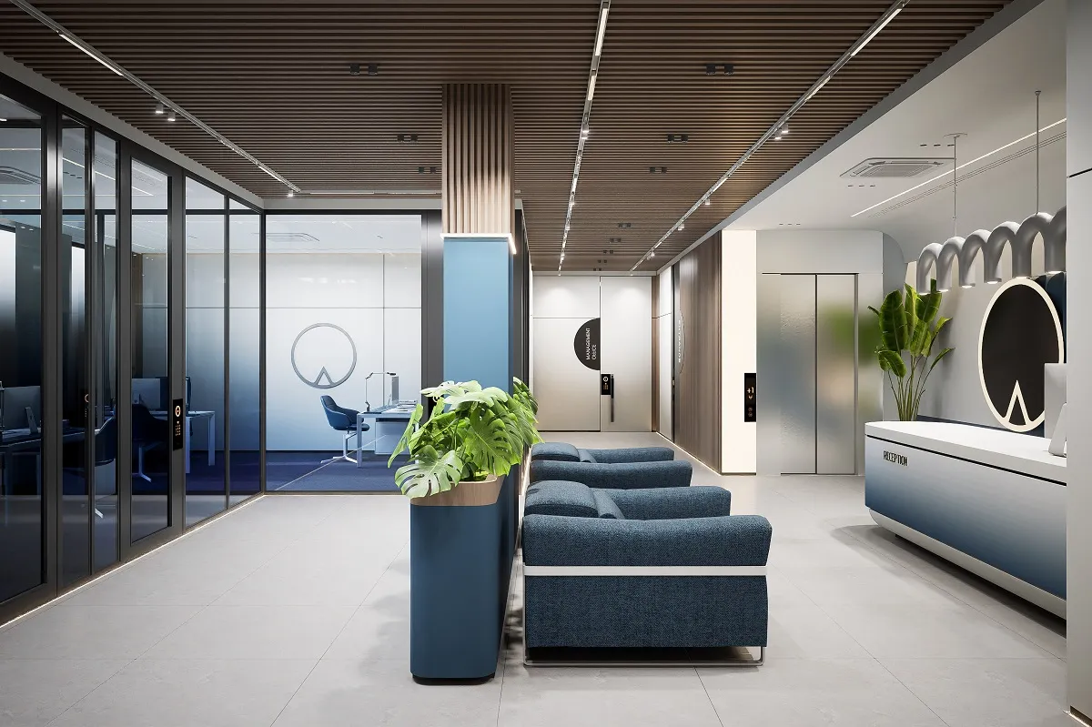 مخطط قطاعي لمبنى تجاري سكني في مسقط يوضح توزيع الطوابق والوظائف