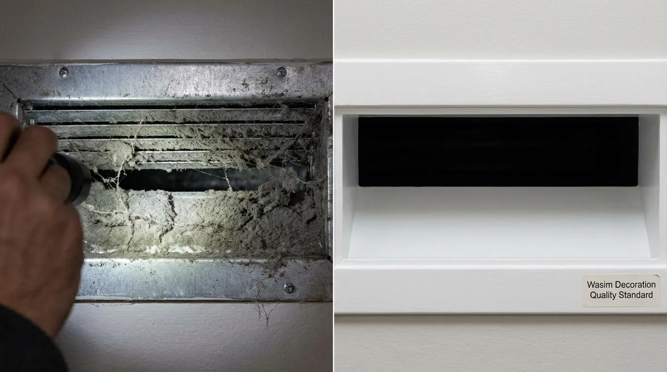 مقارنة حجم فتحة الرجوع وتأثيرها على صوت التكييف وتجمع الغبار في سقف جبس بورد