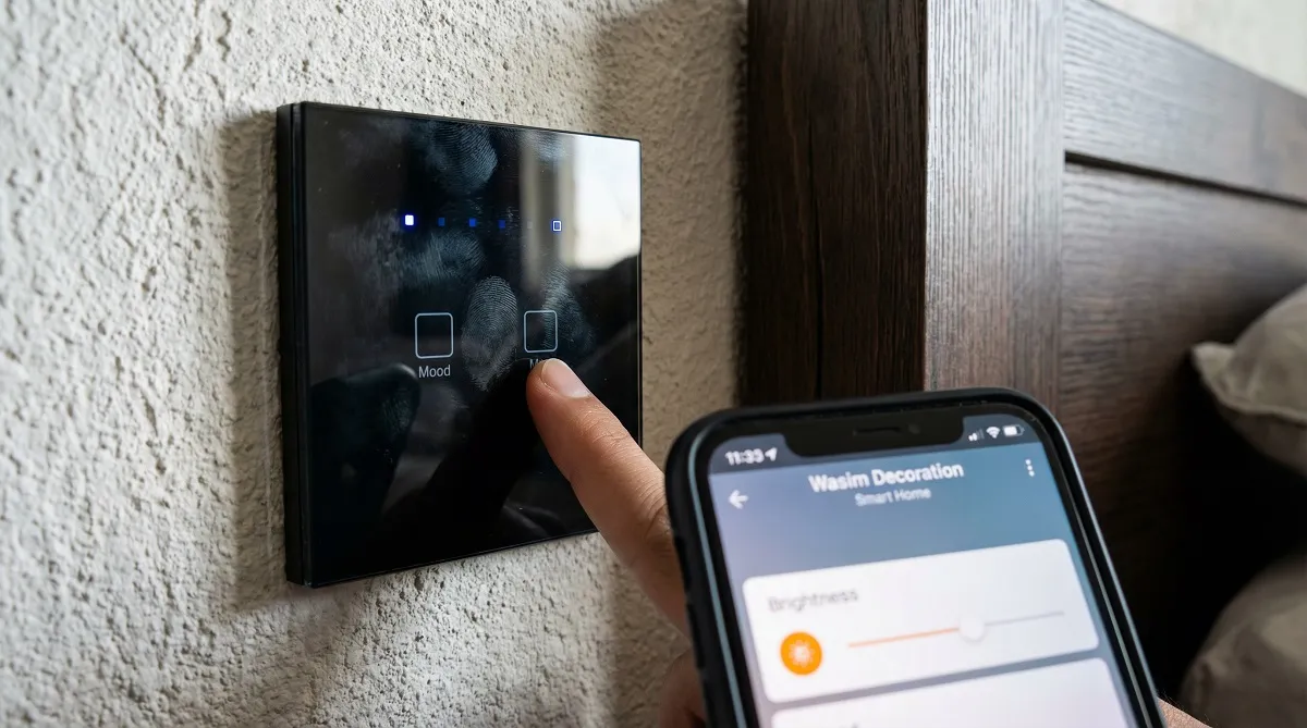  مفتاح ذكي لمس لغرفة نوم مع تحكم بالإضاءة من الجوال في مسقط