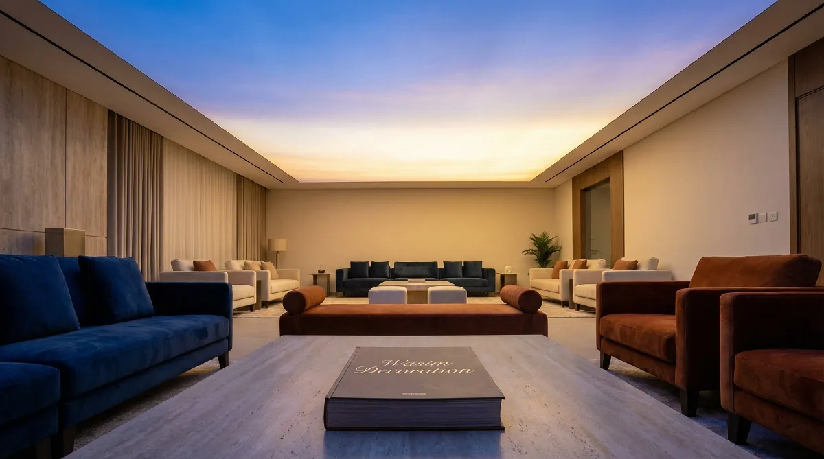 المسافة الهندسية الصحيحة لتركيب الإضاءة خلف الأسقف المشدودة لمنع التوهج